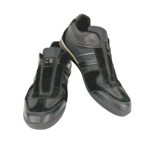 Hugo Boss Orange Black Slip-On Sneakers Tennis Shoes Black Size 43 - US Men's 10